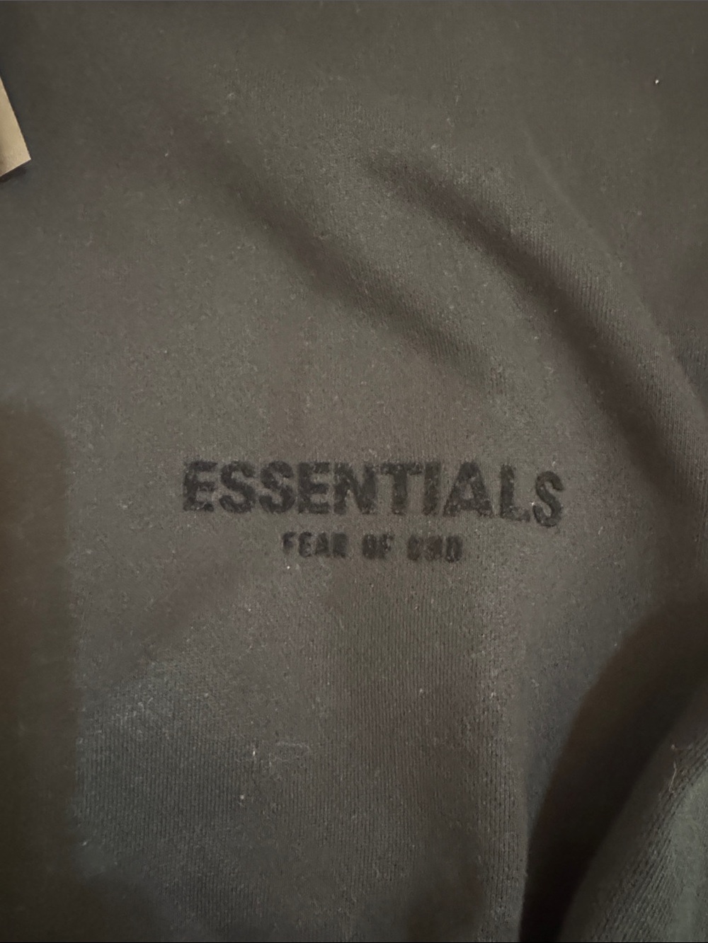 Essentials Black Pullover Hoodie with Subtle Logo - Picture 2 of 6